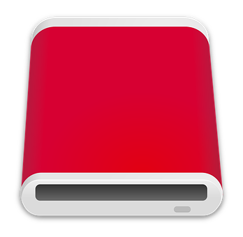 Red External Hard Drive Icon