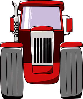 Red Farm Tractor Vector