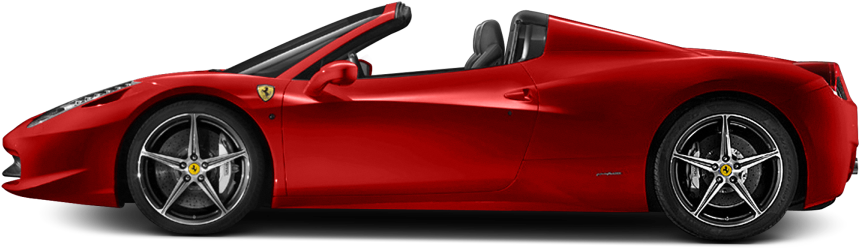 Red Ferrari Convertible Side View