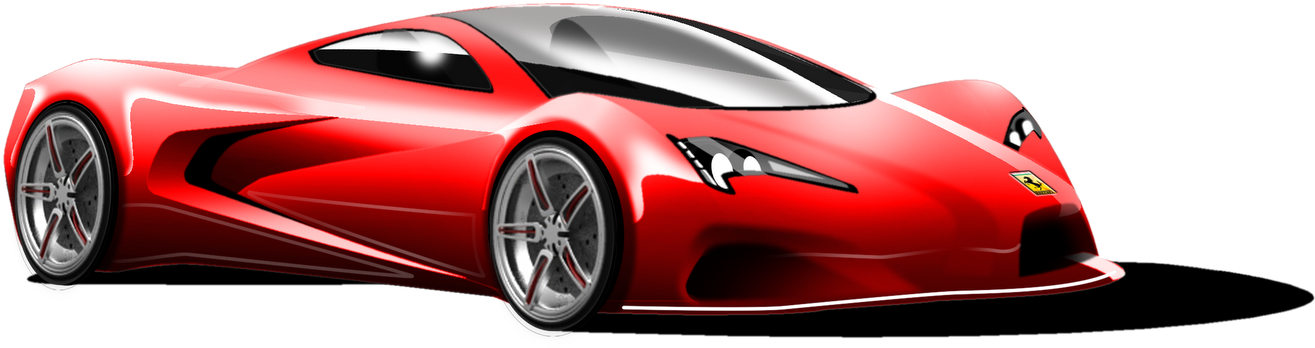 Red Ferrari Sports Car Illustration