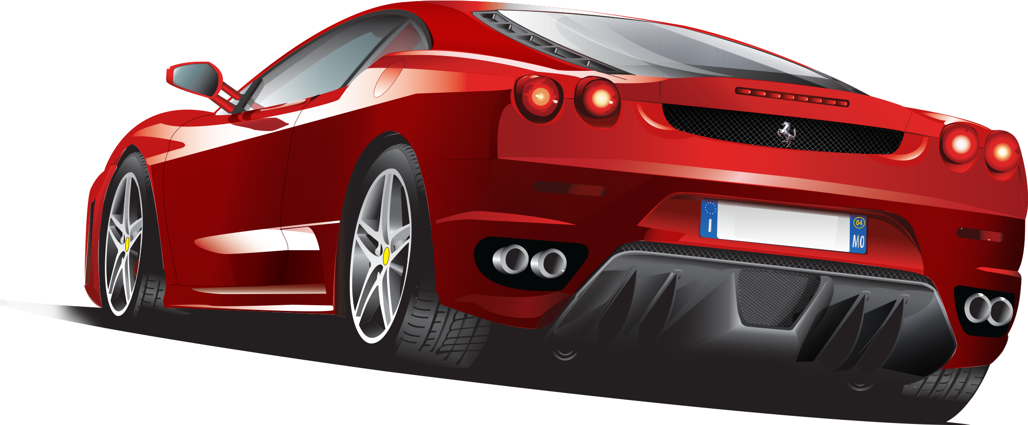 Red Ferrari Sports Car Illustration