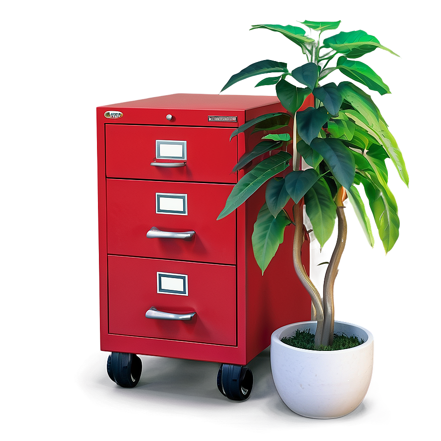 Red Filing Cabinet Png Knj55