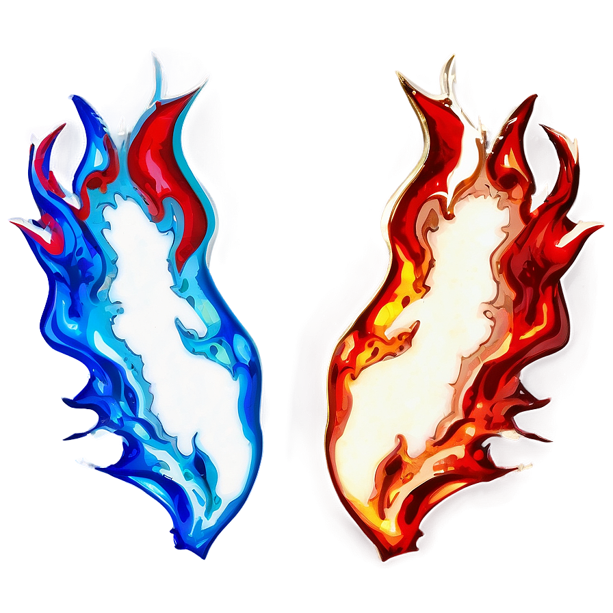 Red Fire And Ice Contrast Png 77