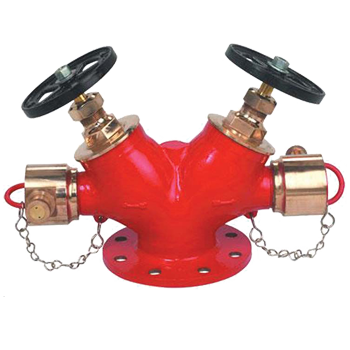 Red Fire Hydrant Siamese Connection