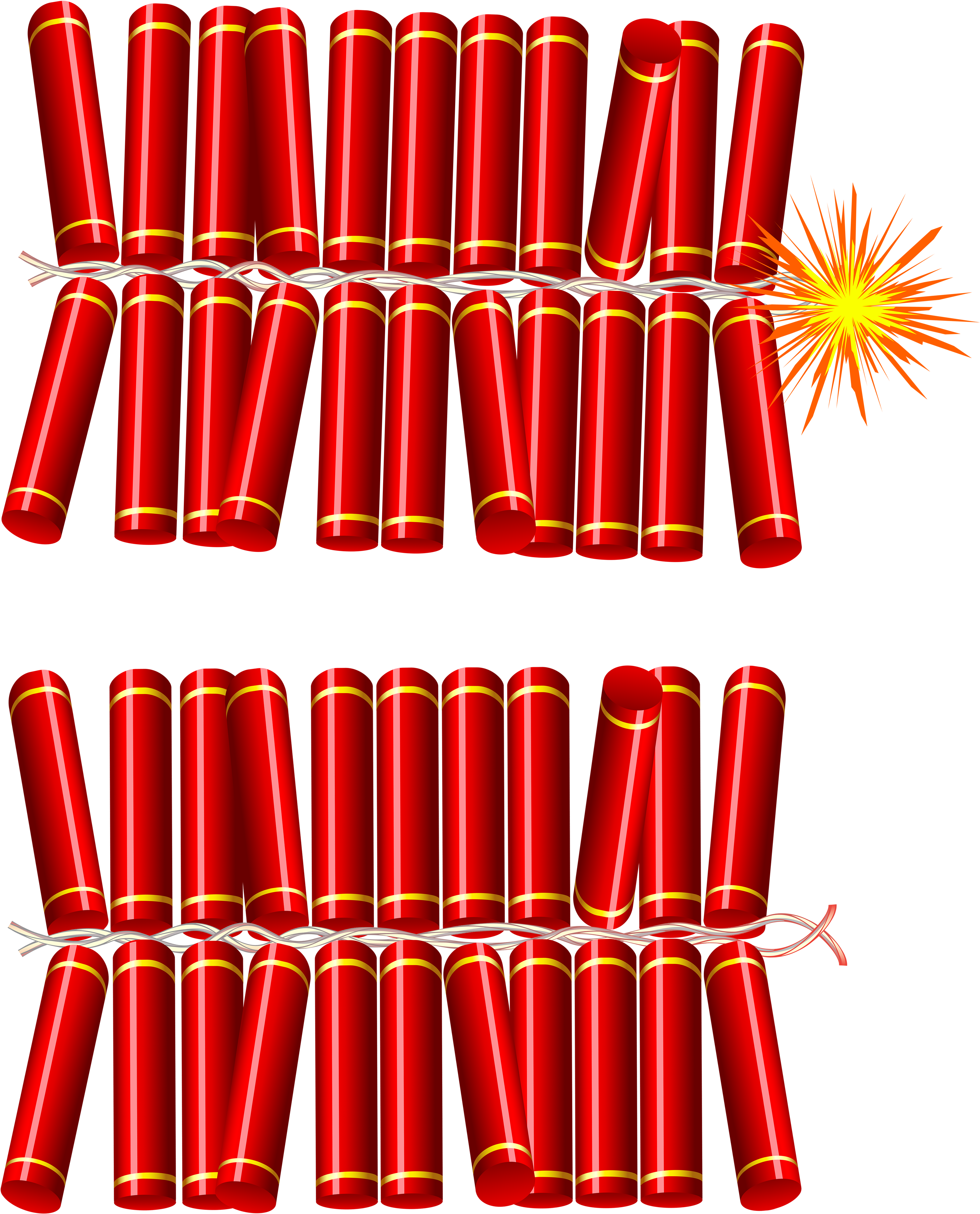 Red Firecrackers Ignition Illustration