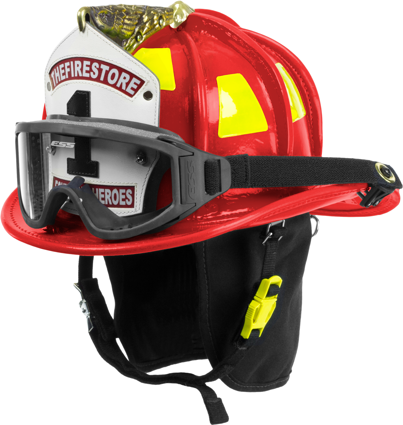 Red Firefighter Helmetwith Visorand Flashlight