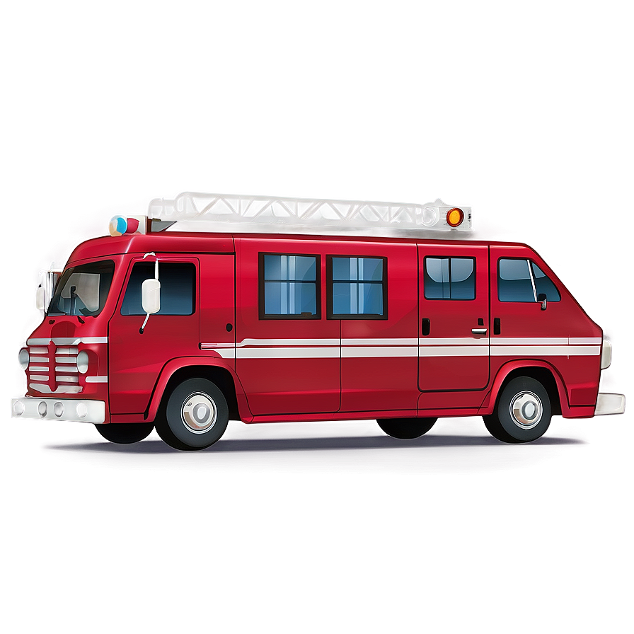 Red Firefighter Van Png 06202024