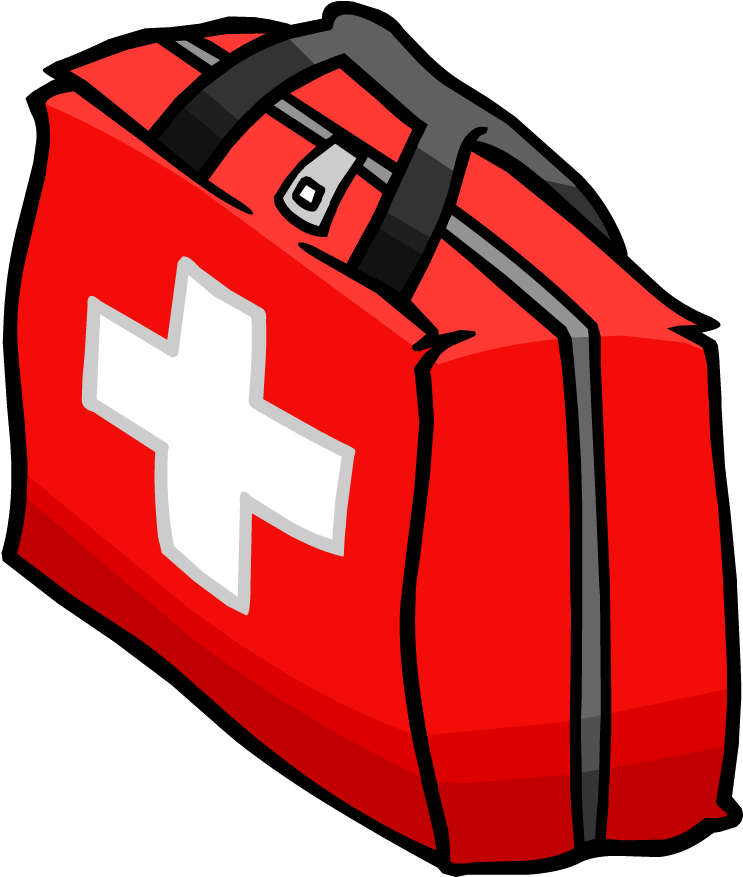 Red First Aid Kit Cartoon