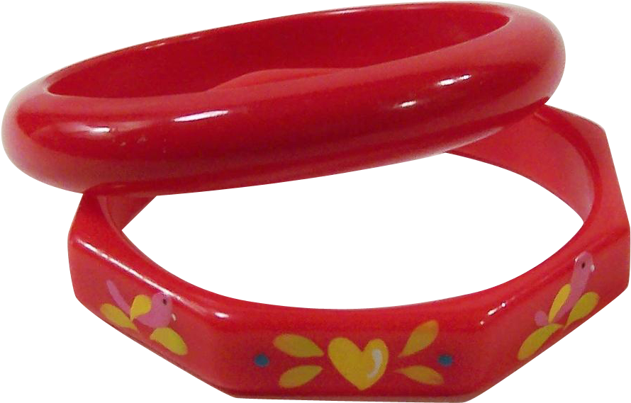 Red Floral Childrens Bangle