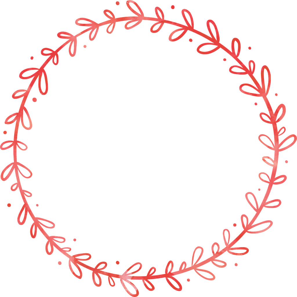 Red Floral Circle Border Design