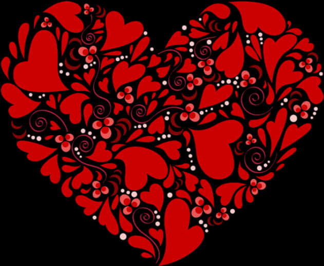 Red Floral Heart Design