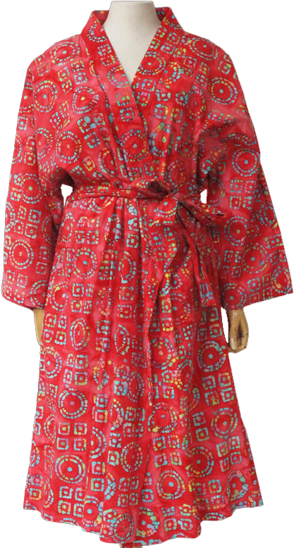 Red Floral Kimono Robe