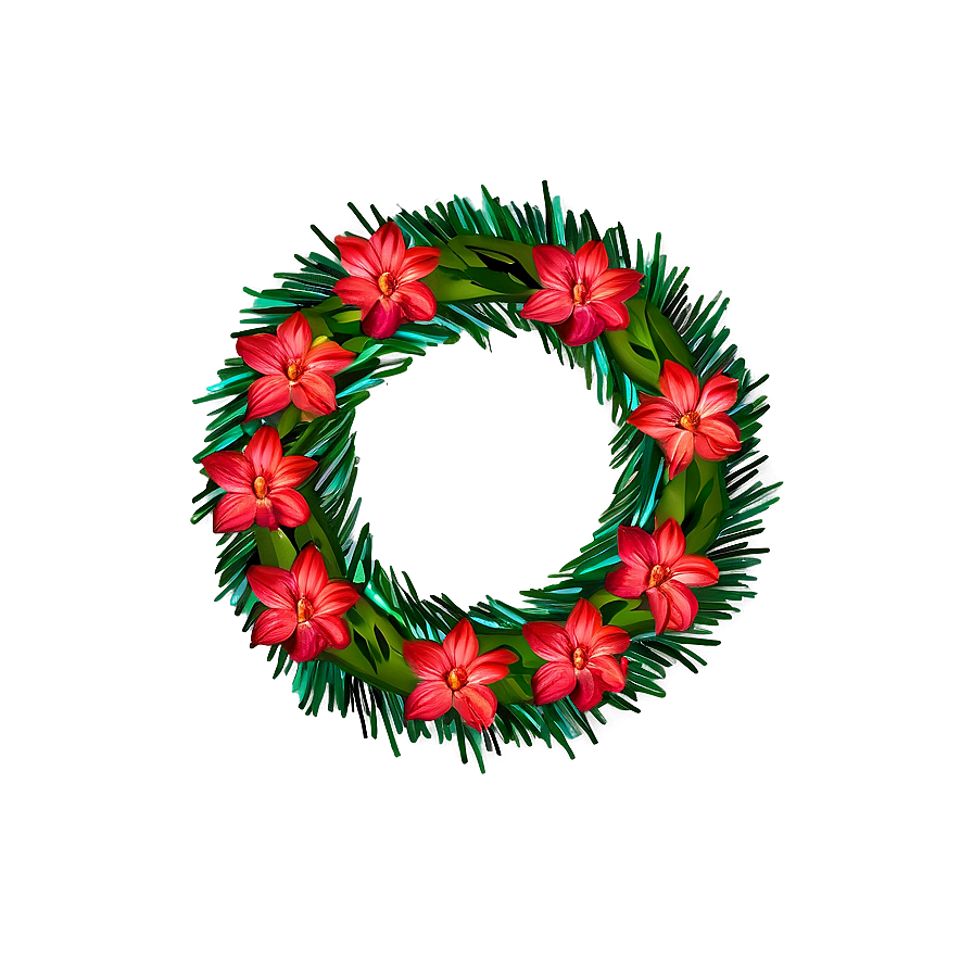 Red Floral Wreath Png 43