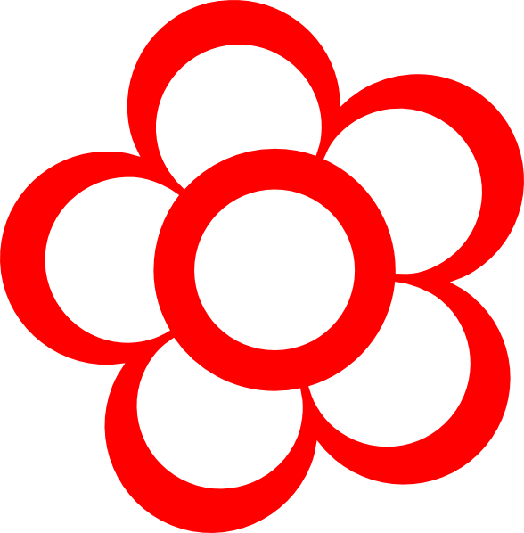 Red Flower Outline Graphic