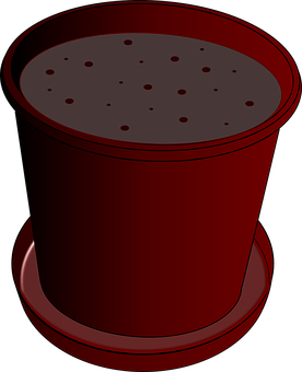 Red Flower Pot Illustration