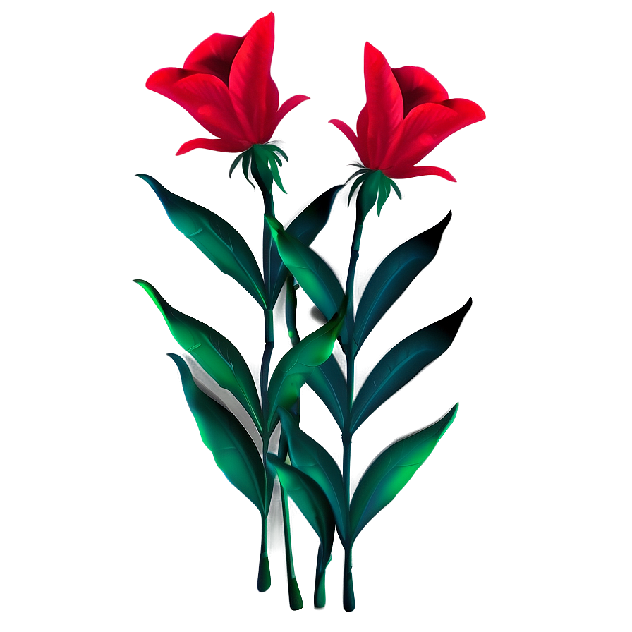 Red Flowers Background Png Hlv84