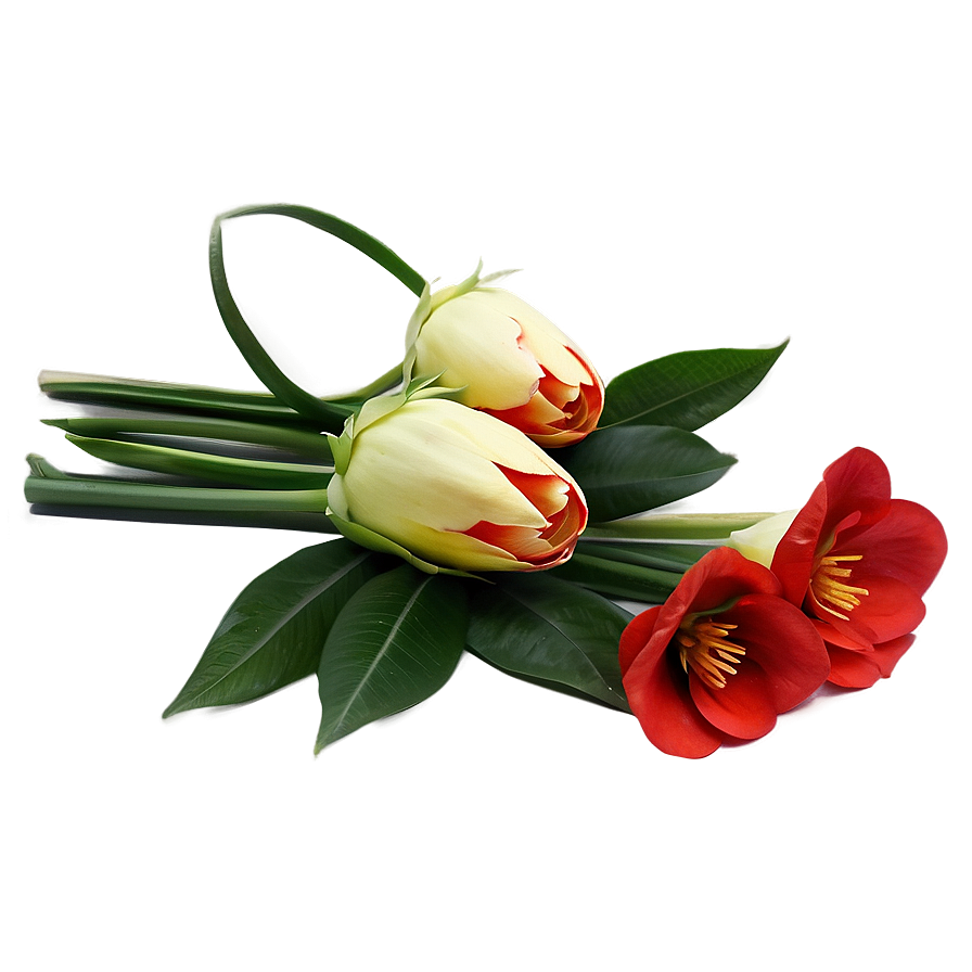 Red Flowers Bouquet Gift Png 38