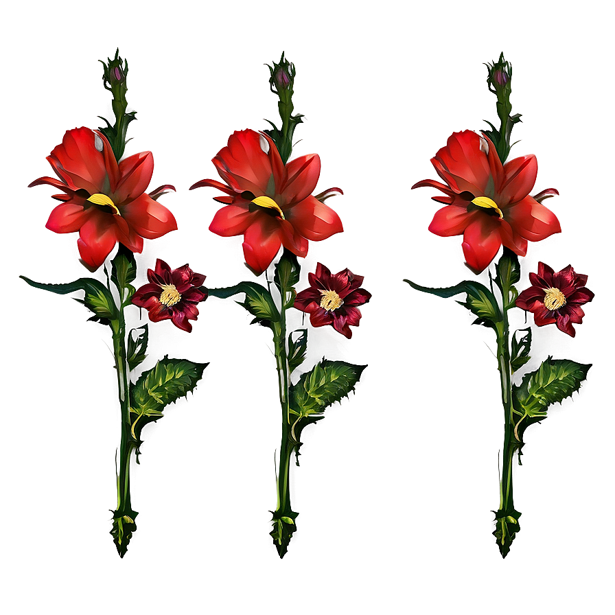 Red Flowers Close-up Png Iut