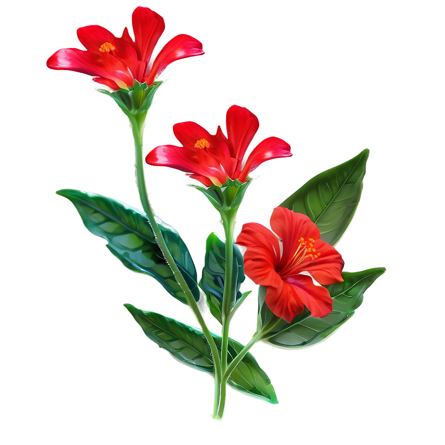 Red Flowers Sunset Png 11