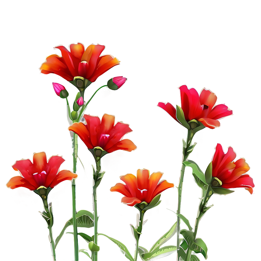 Red Flowers Sunset Png 14