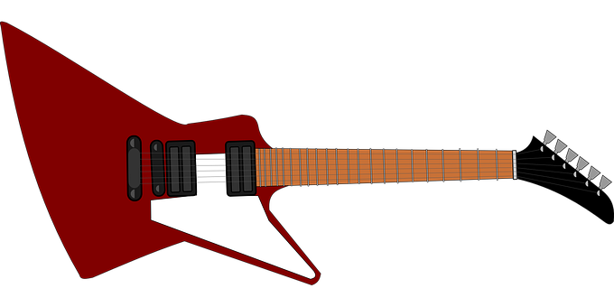 Red Flying V Guitar Illustration