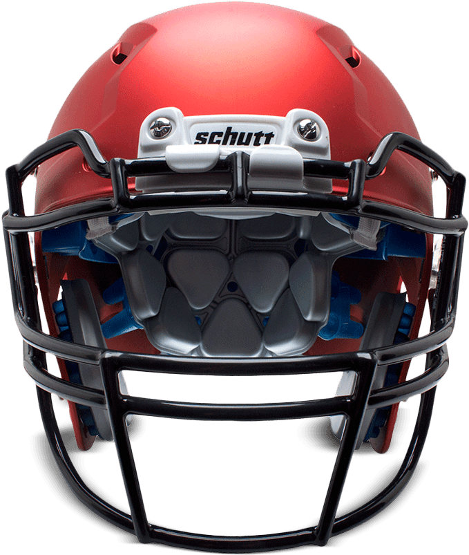 Red Football Helmet Schutt Front View