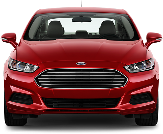 Red Ford Fusion Front View2023
