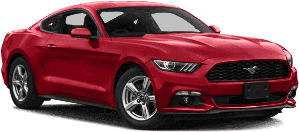 Red Ford Mustang Coupe Profile View