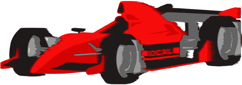 Red Formula One Racer Silhouette