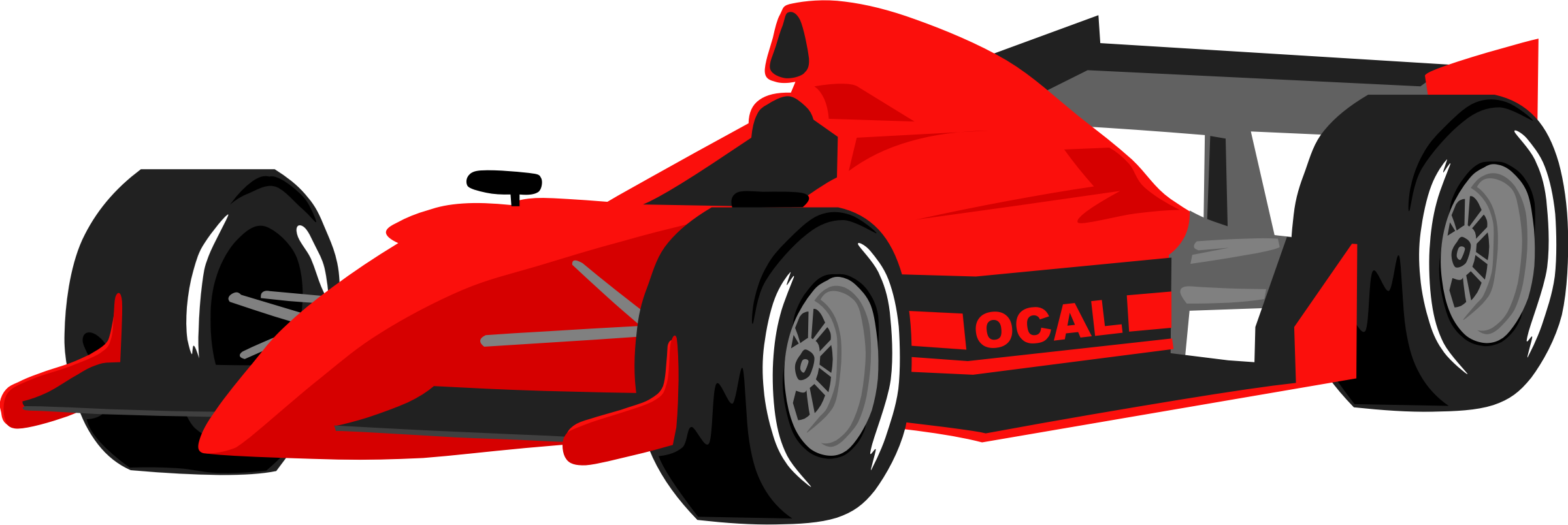 Red Formula Race Car Illustration