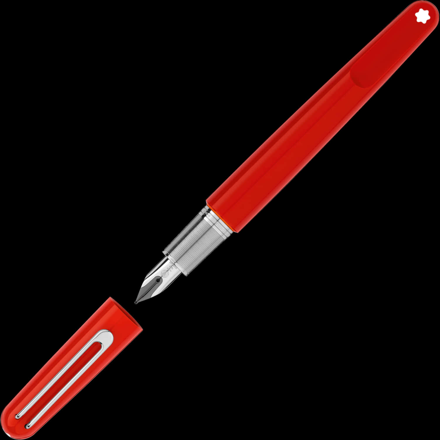 Red Fountain Pen Black Background