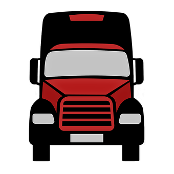 Red Front Facing Truck Icon