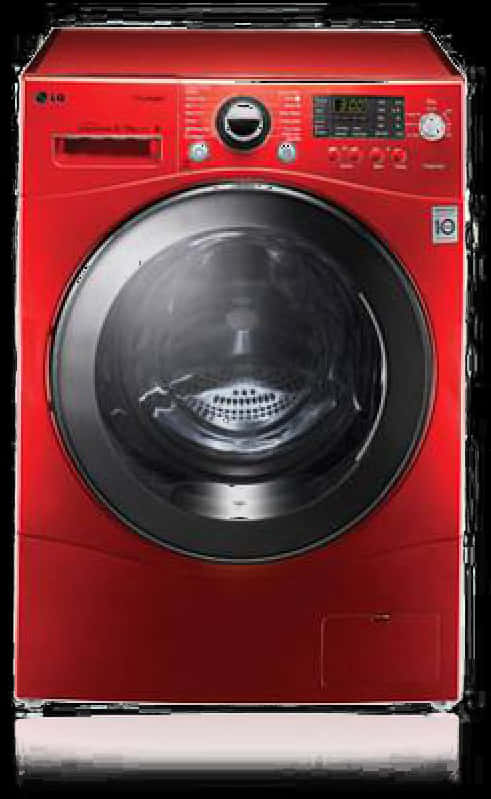 Red Front Load Washing Machine