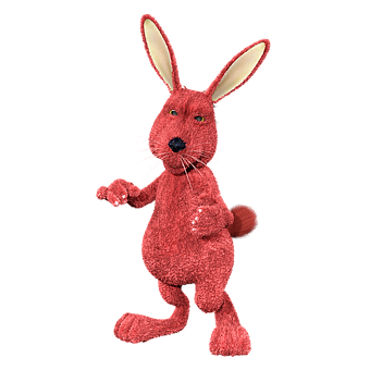 Red Furry Easter Bunny Character