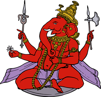 Red Ganesha Illustration