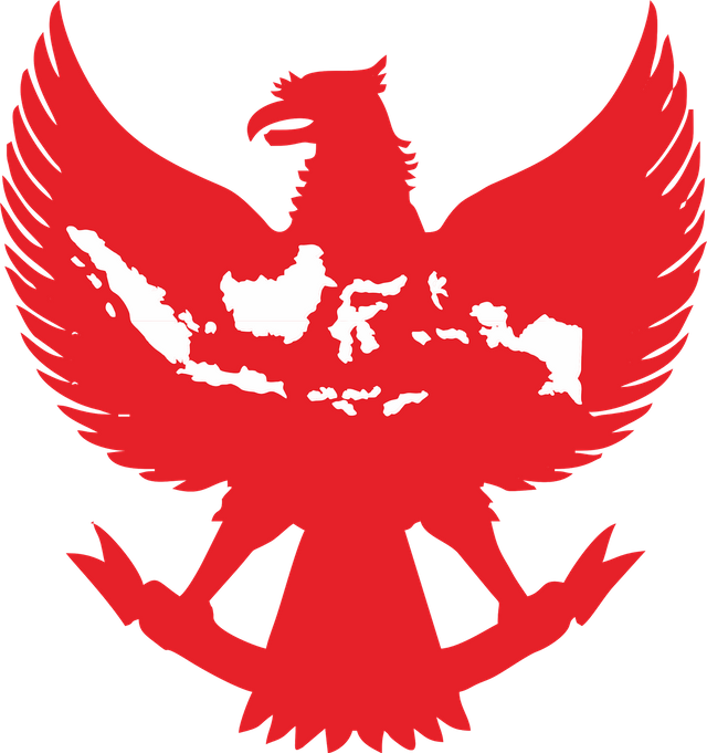 Red Garuda Silhouette Indonesia Map