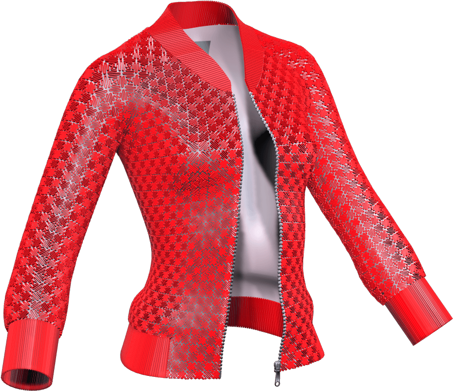 Red Geometric Pattern Jacket