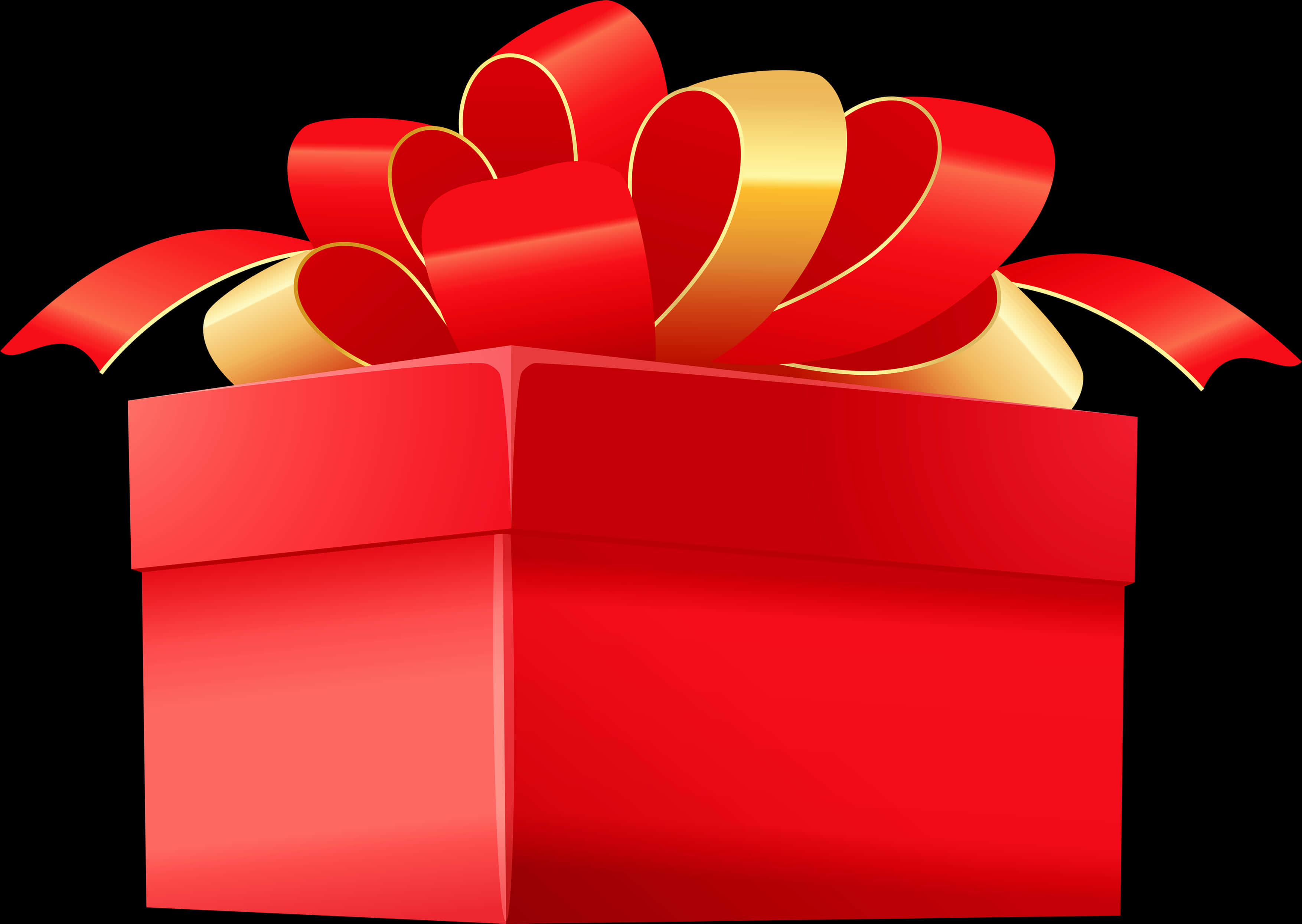 Red Gift Boxwith Golden Ribbon
