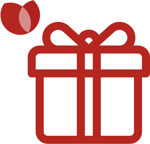 Red Gift Iconwith Heart Balloon