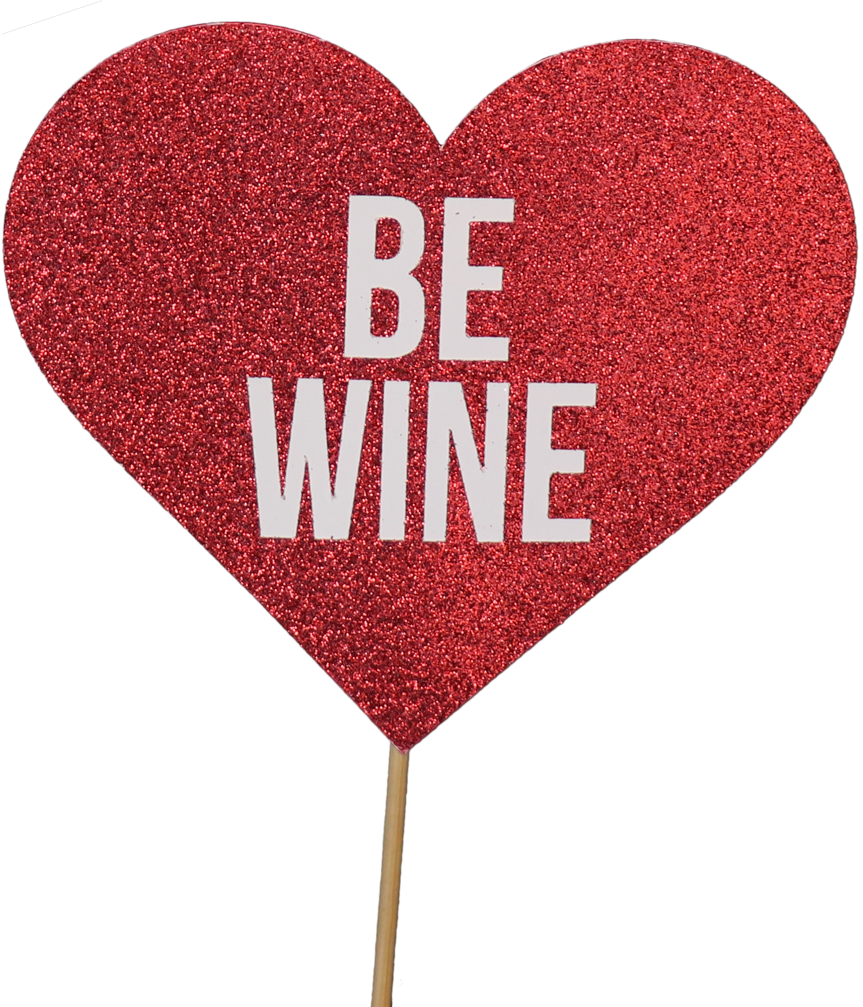 Red Glitter Heart Sign Be Wine