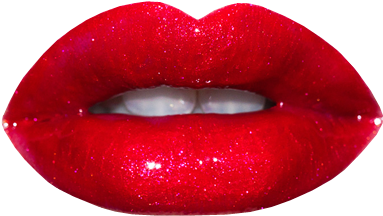 Red Glitter Lips Closeup