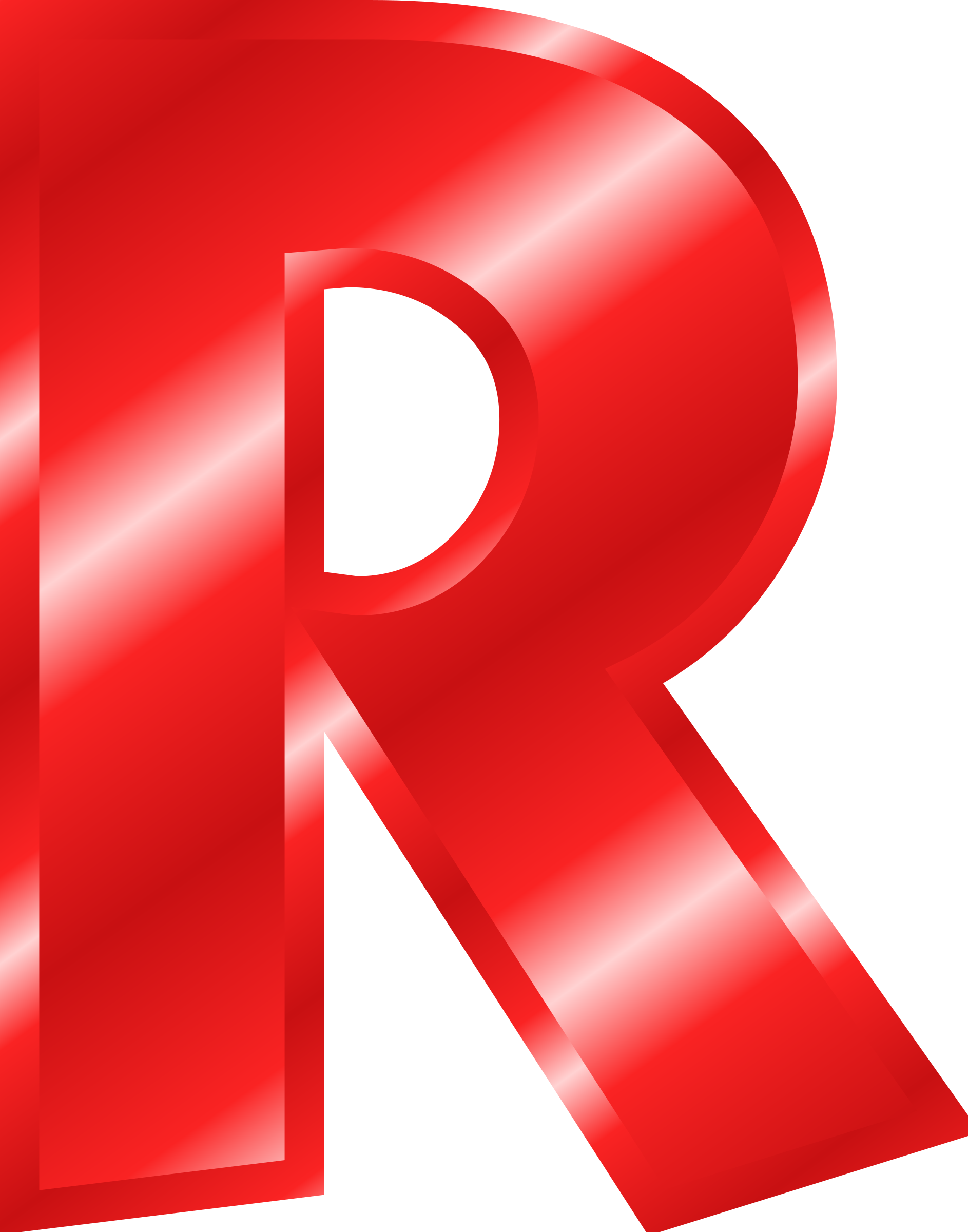 Red Glossy Letter R