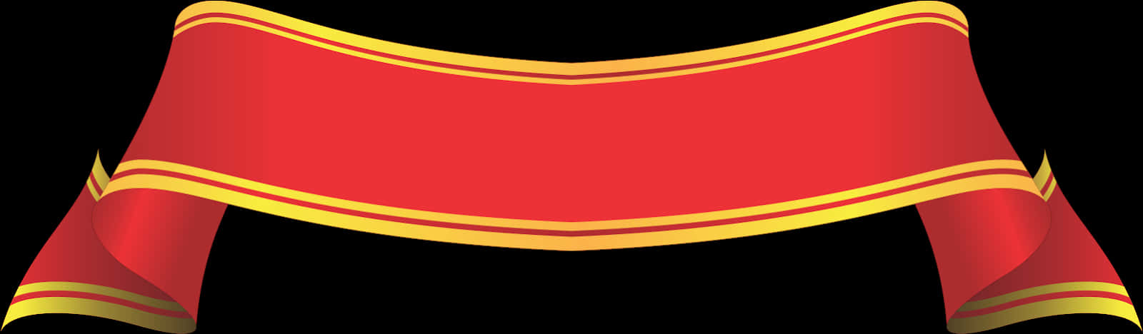 Red Gold Banner Ribbon