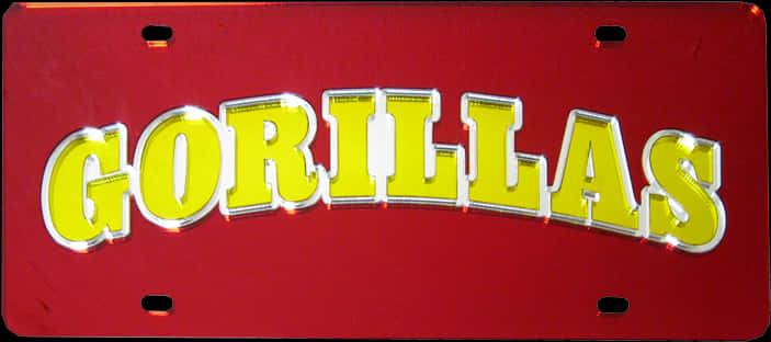 Red Gorillas License Plate