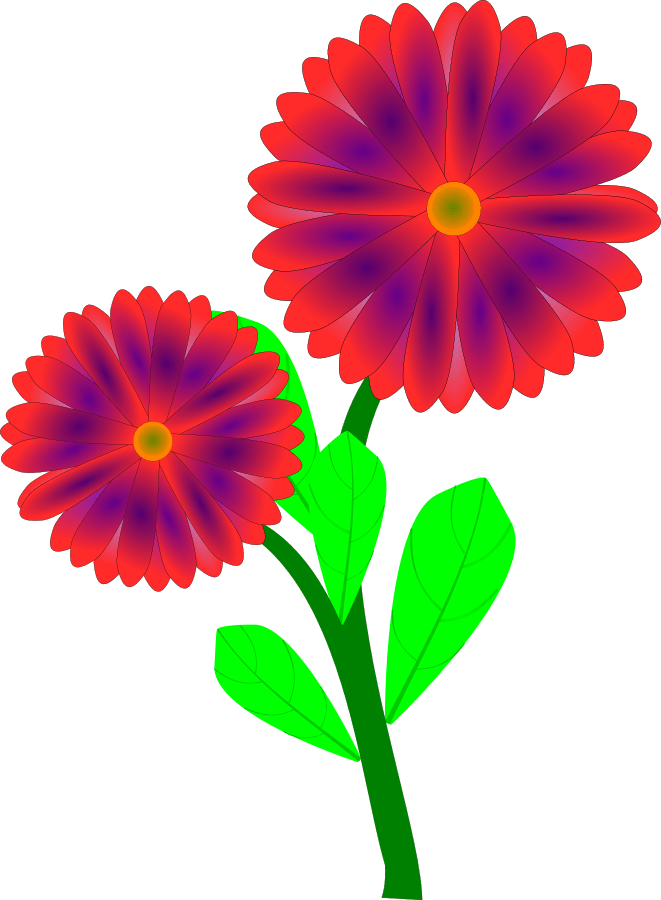 Red Gradient Flower Clipart