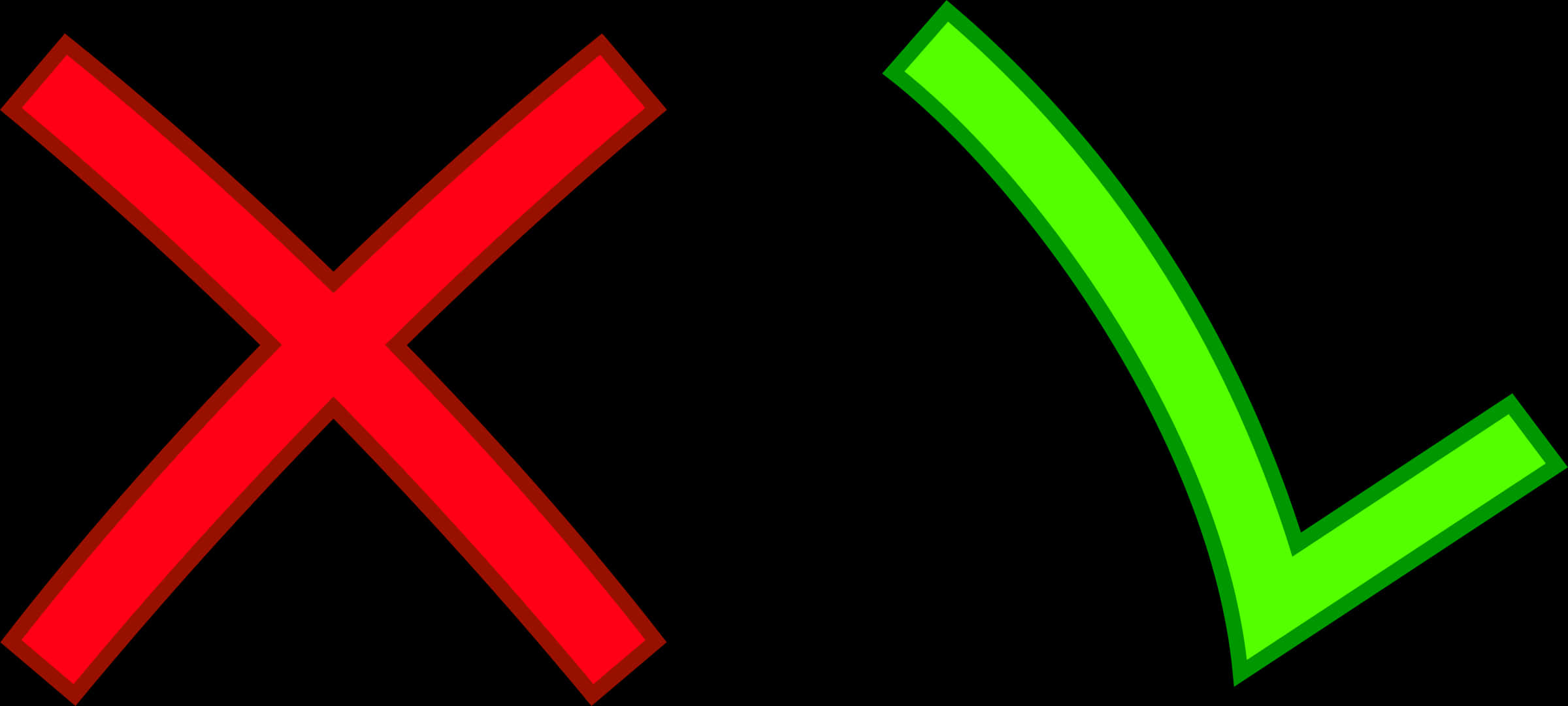 Red Green Check X Symbols