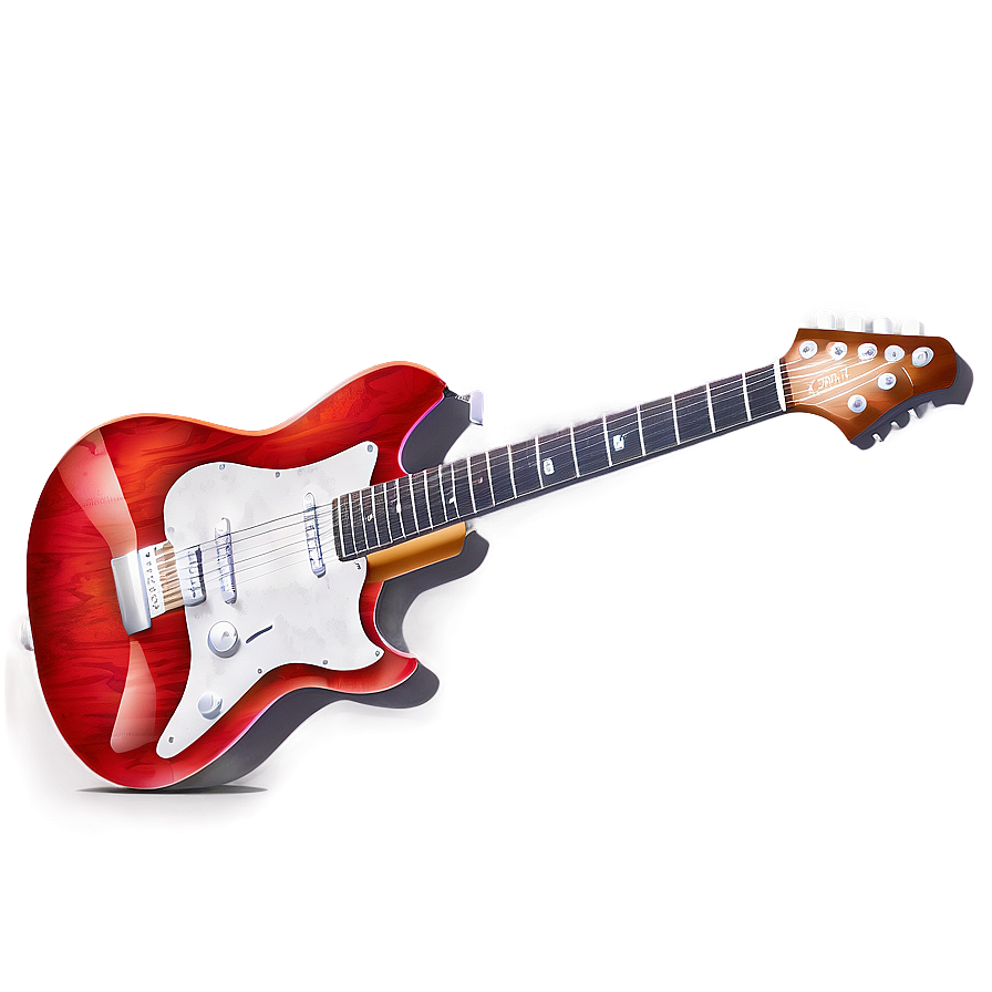 Red Guitar Art Png 06132024