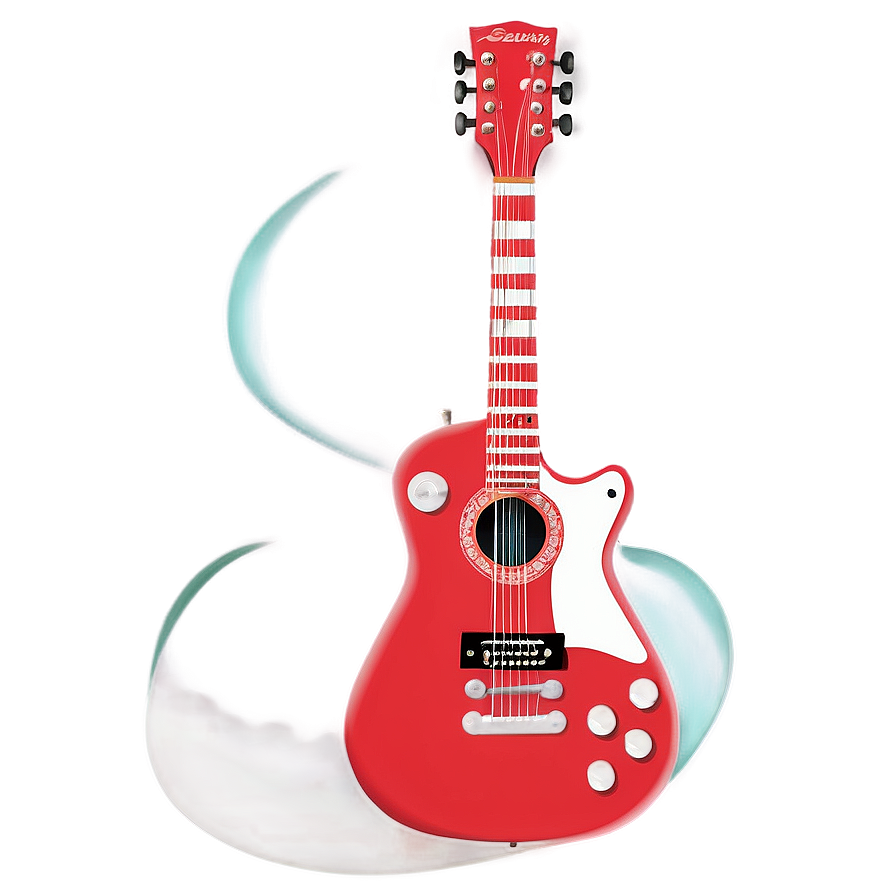 Red Guitar Art Png Sek