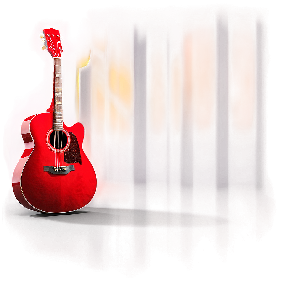 Red Guitar In Spotlight Png Vlv25