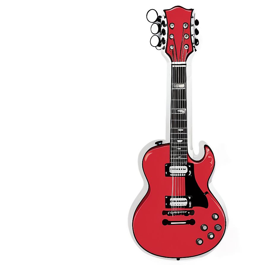 Red Guitar Outline Png Fon